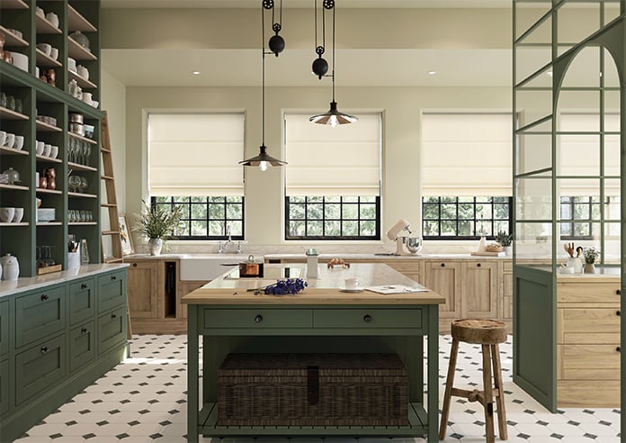 Florence Faux Suede, Fresh Cream - Motorised Roman Blind - Image 8